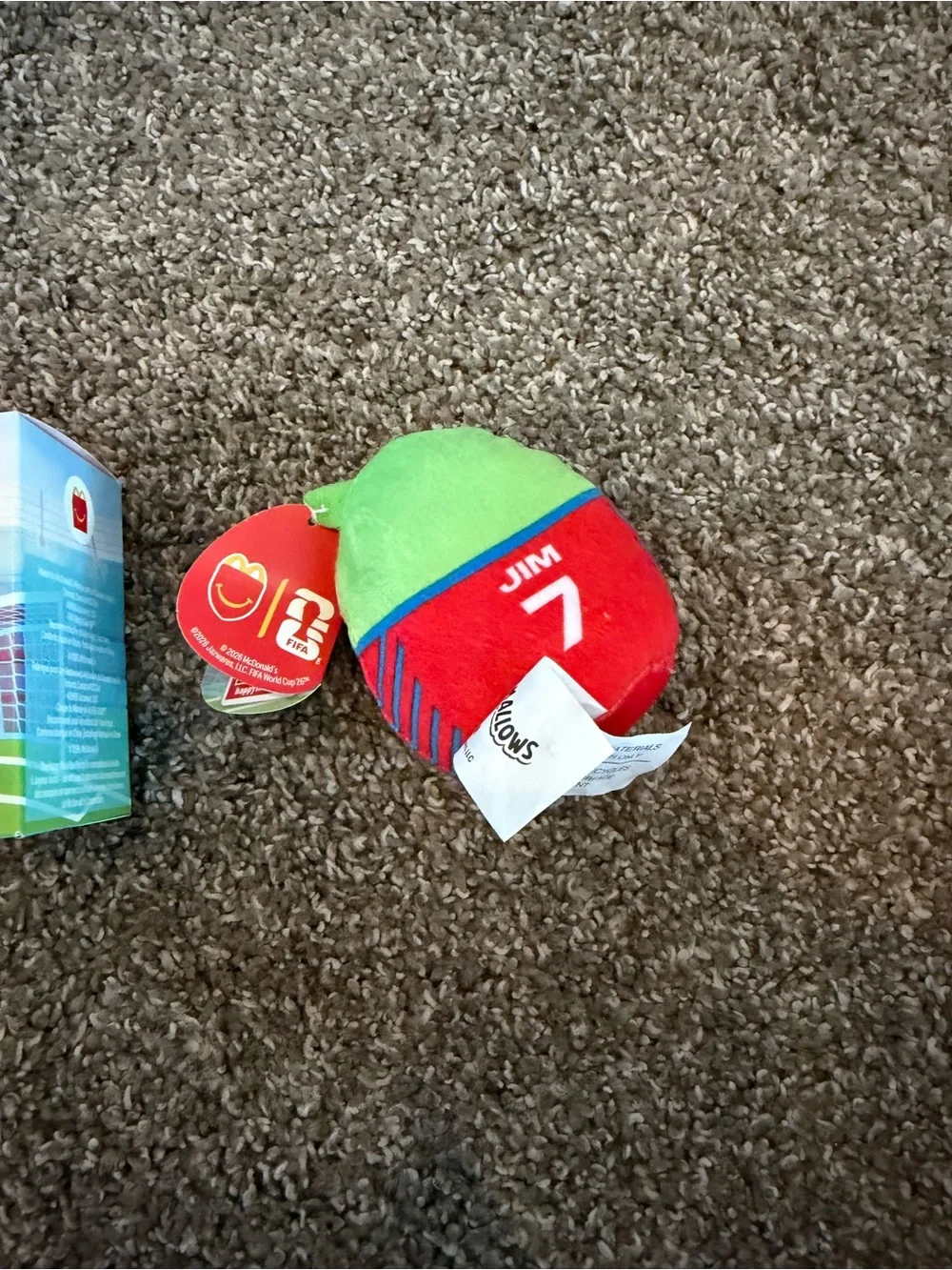 Squishmallows Green & Red Soccer Plush - Number 7 Jersey Jim